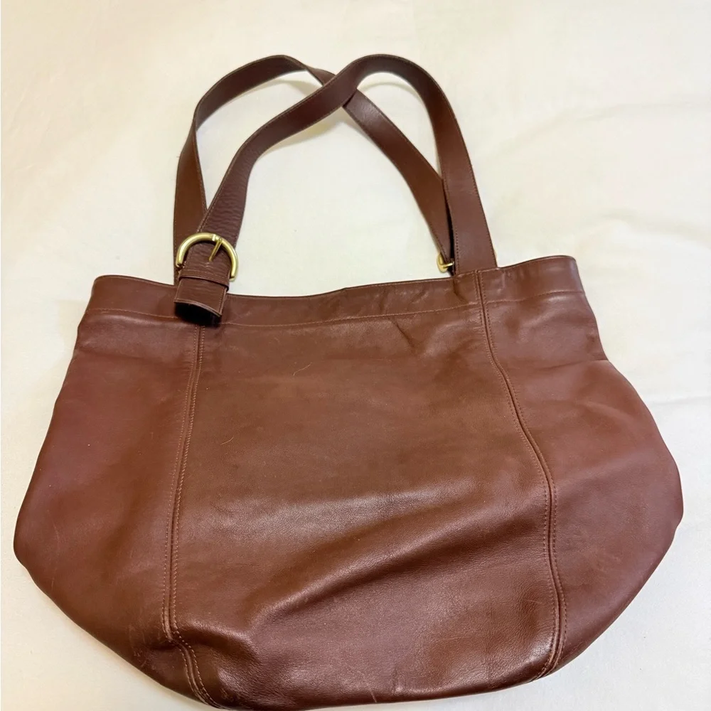Coach Brown Leather Tote Bag - Picture 3 of 5